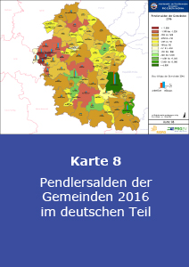 Pendlersalden der Gemeinden 2016 im deutschen Teil