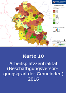 Arbeitsplatzzentralität (Beschäftigungsversorgungsgrad der Gemeinden) 2016
