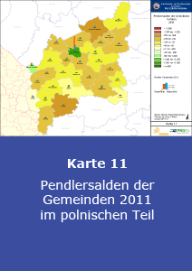 Pendlersalden der Gemeinden 2011 im polnischen Teil