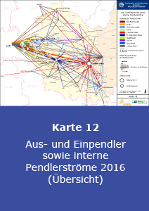 Aus- und Einpendler sowie interne Pendlerströme 2016 (Übersicht)