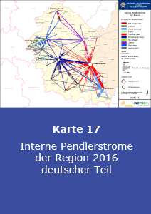 Interne Pendlerströme der Region 2016 – deutscher Teil
