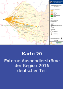 Externe Auspendlerströme der Region 2016 – deutscher Teil