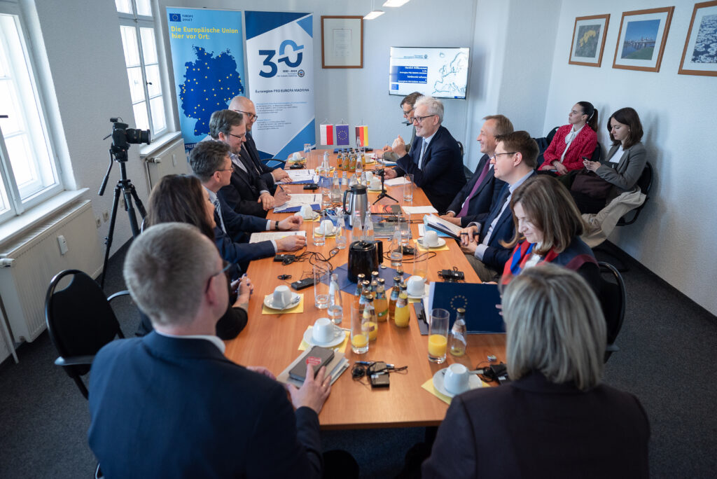 Besuch EU-Kommissar Piotr Serafin in der Euroregion PRO EUROPA VIADRINA | Frankfurt (Oder) 23.04.2026